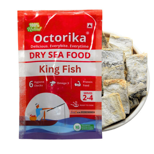 Octorika King Fish β perfectly cut, sun-dried fish pieces for curry and fry. Best dry king fish online India, order seafood online, top dry fish product India