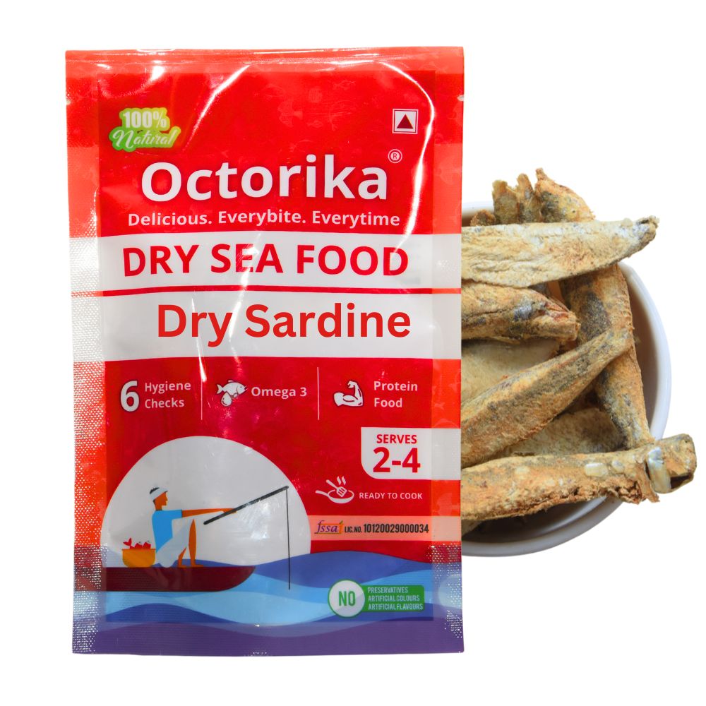 Octorika Premium Dry Sardine β cleaned and ready to cook dry fish. Buy best dry sardine fish online, top dry seafood India, order dry fish for curry, Indian dry seafood online