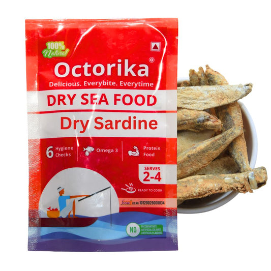 Octorika Premium Dry Sardine β cleaned and ready to cook dry fish. Buy best dry sardine fish online, top dry seafood India, order dry fish for curry, Indian dry seafood online
