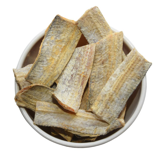 Close up of Octorika Premium Dry Ribbon Fish β rich, meaty and flavorful dry fish. Buy ribbon fish online India, best dry