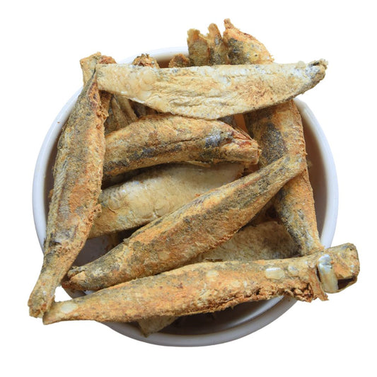 leaned and sun-dried sardine fish pieces in a bowl β best dry fish online India, order dry sardine fish, top Indian dry seafood, dry fish for curry, premium dry fish buy online