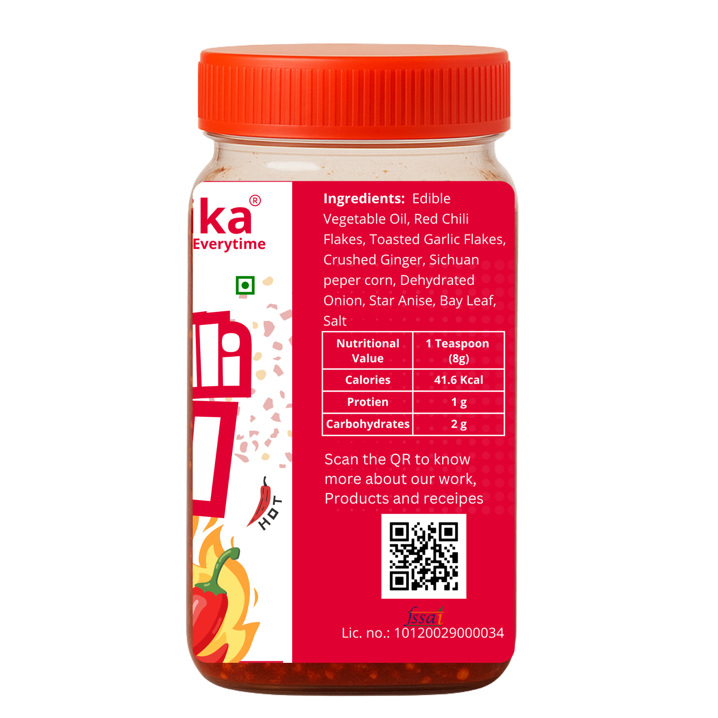 Chilli Oil - Real Garlic, Kashmiri Flakes & Indian Spices