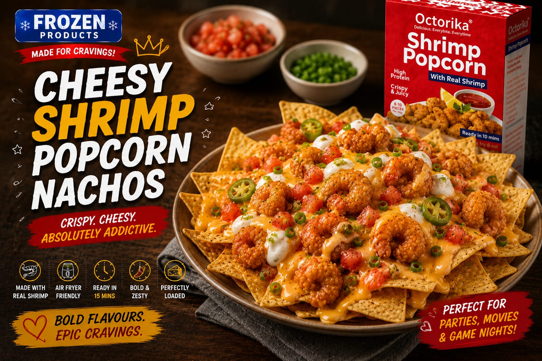 Cheesy Shrimp Popcorn Nachos
